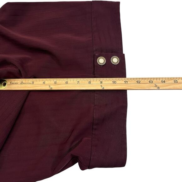 VTG A.Byer Women Sz 9 Wine Red Pinstripe Dress Pant Trouser Office Siren Career - Picture 14 of 16